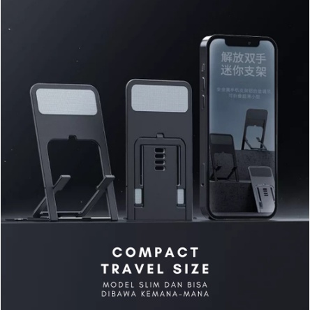 Phone Holder Stand Folding Desktop Phone Stand Phone Tablet Holder Stand Metal Dudukan HP Fully Foldable Pocket Travel Size