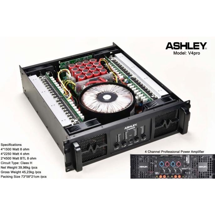 COD Power Ashley V4PRO Amplifier 4 channel V 4 PRO 4x1500 watt Original