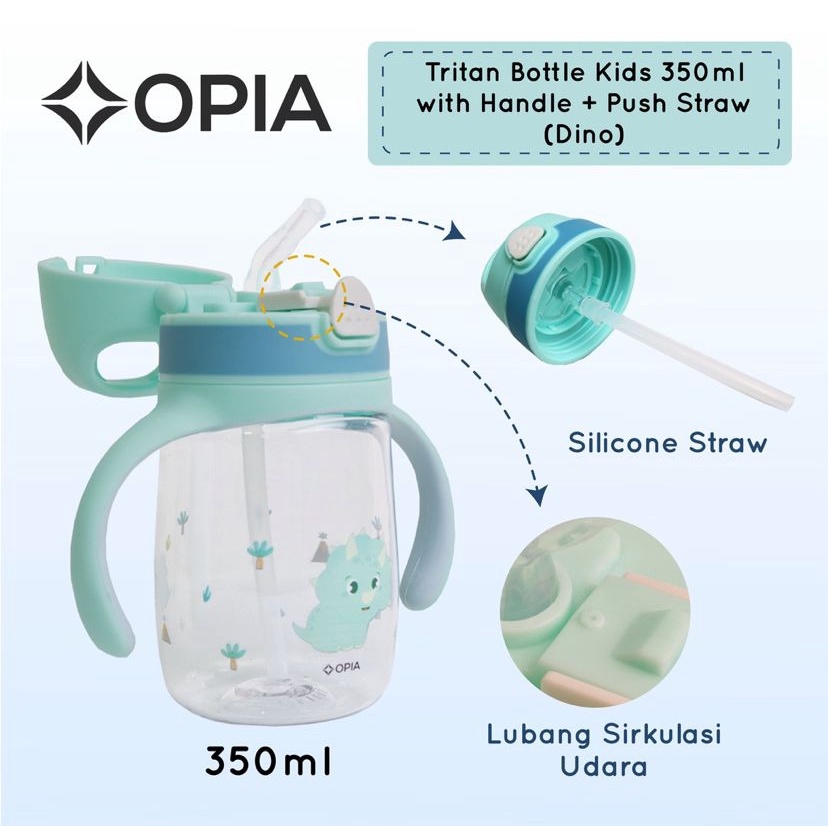 OPIA TRITAN BABY WEIGHTED STRAW BOTTLE WITH HANDLE 350ML