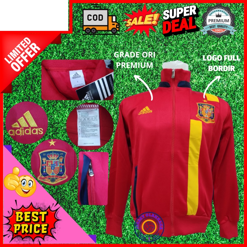 (jerseyolahraga) Jaket Import Negara Piala Dunia Spanyol Grade Ori / Jaket Merah Impor / jaket Bola 