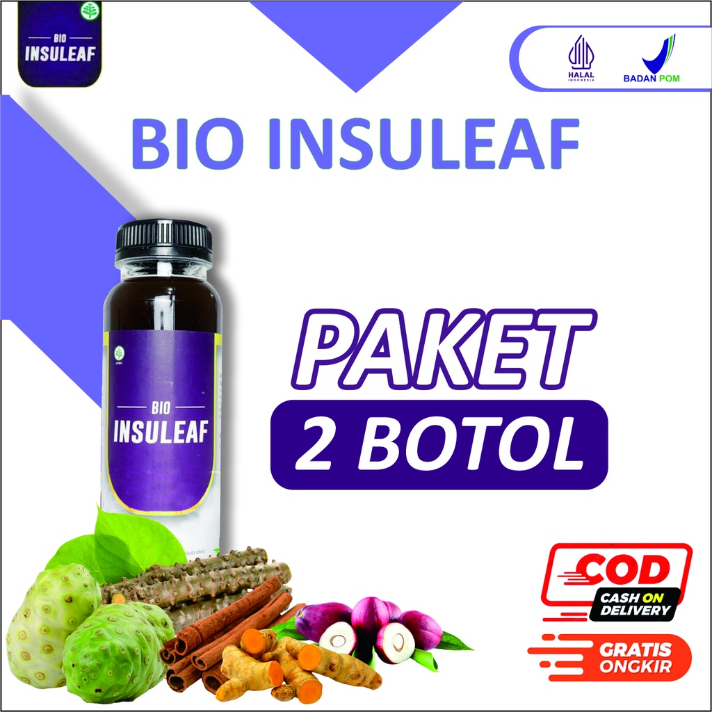 

2 Botol BIO INSULEAF Herbal Alami Mengkudu Kayu Manis Brotowali Obat Diabetes