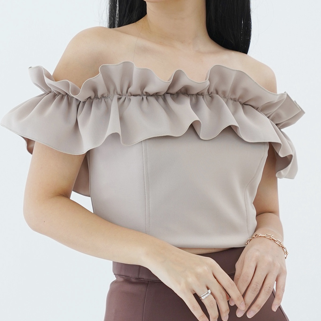 Sabrina Top Ruffle Giana Atasan Blouse Wanita