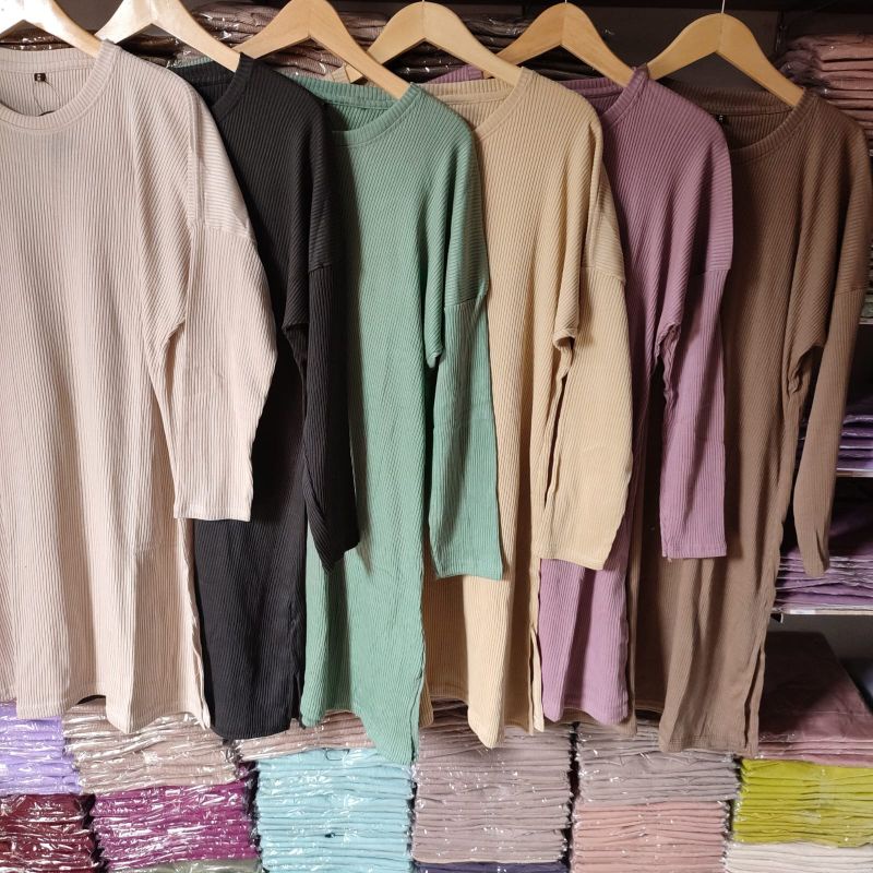 TUNIK RIP PREMIUM / LONG TUNIK TEBAL &amp; LEMBUT / DRESS WANITA