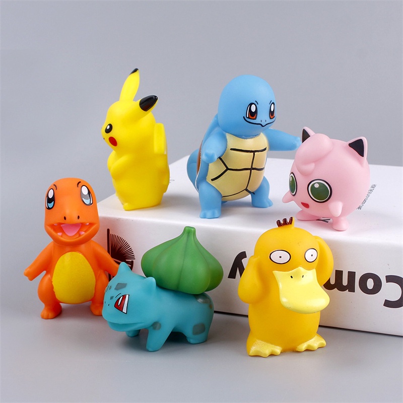 6pcs Mainan Action Figure Pokemon Pikachu Untuk Hiasan Kue