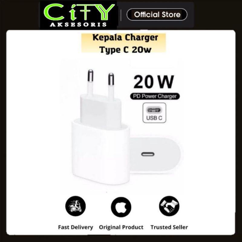 ADAPTOR 20W USB-C FAST CHARGING / KEPALA CHARGER PD20W PORT USB-C FAST CHARGING UNTUK APL,IPH'I.O.S GM-TECK SAMSUNG-M SERIES