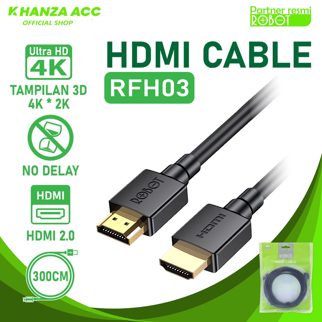 KHANZAACC ROBOT RFH02 / RFH03 Kabel HDMI 4K 3D Round cable