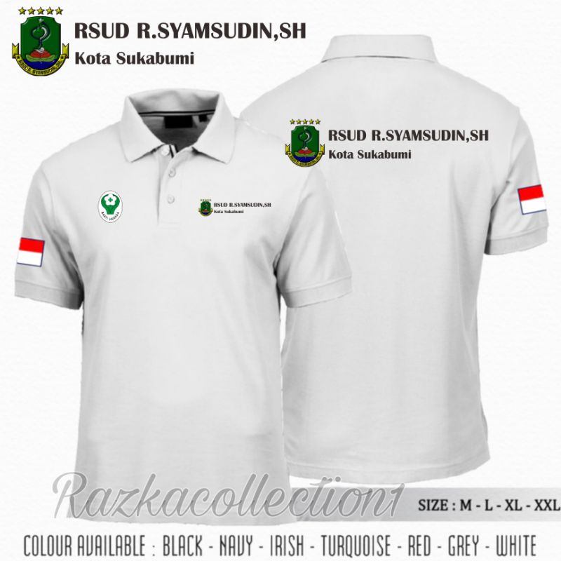 Polo Shirt RSUD R. SYAMSYUDIN, SH Kota Sukabumi / Baju Kaos Kerah Bunut Sukabumi