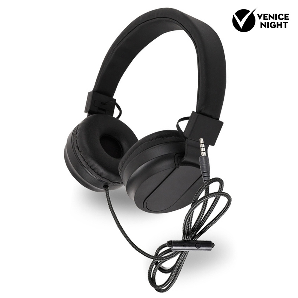 (VNEP) (Berkabel) Headphone Stereo HiFi Portabel Lipat Headset Gaming Bass Berat dengan Mikrofon