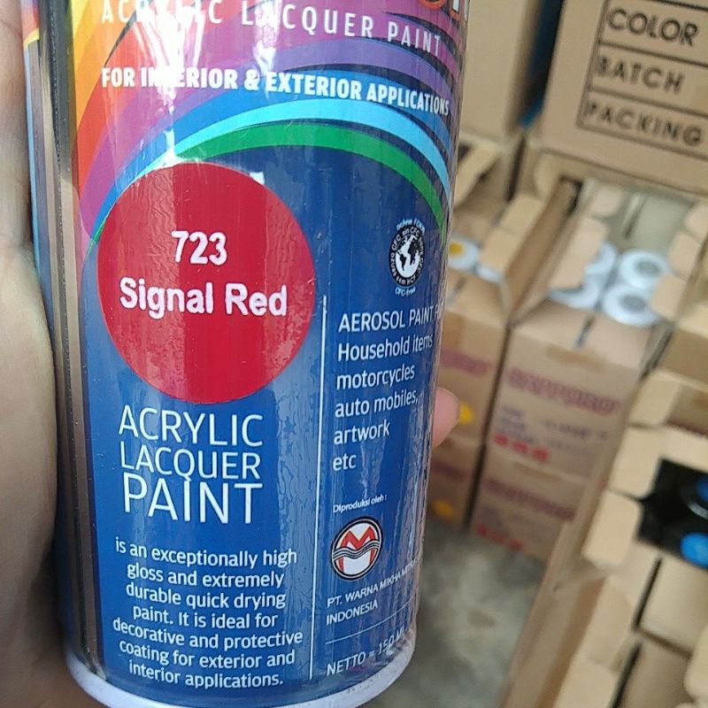 saporo acrylic lacquer paint pilok pilox cat spray sapporo 150ml saporo 723 signal red 150ml merah cabe merah ferari