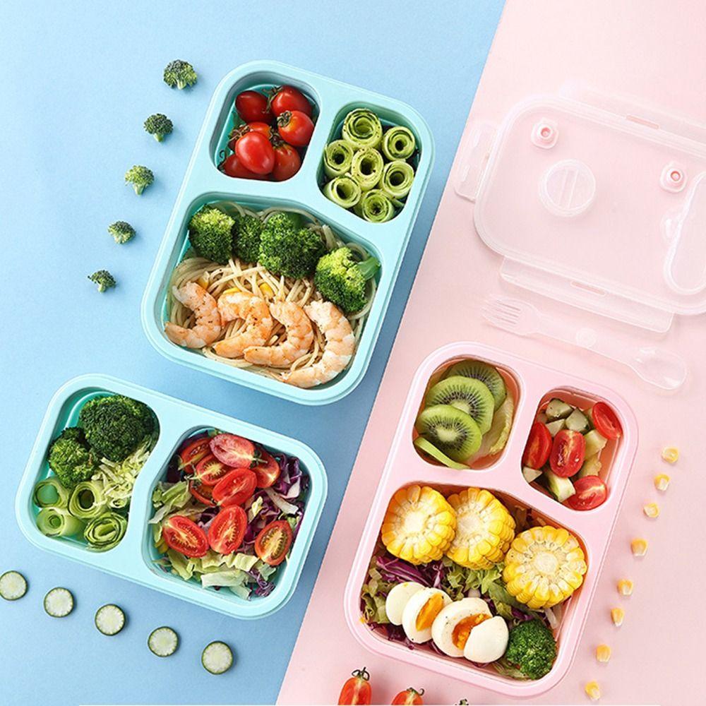 Preva Lunch Box Portable Camping Untuk Pelajar Pekerja Kantor Bisa Dilipat Untuk Anak Dengan Sendok Wadah Makanan