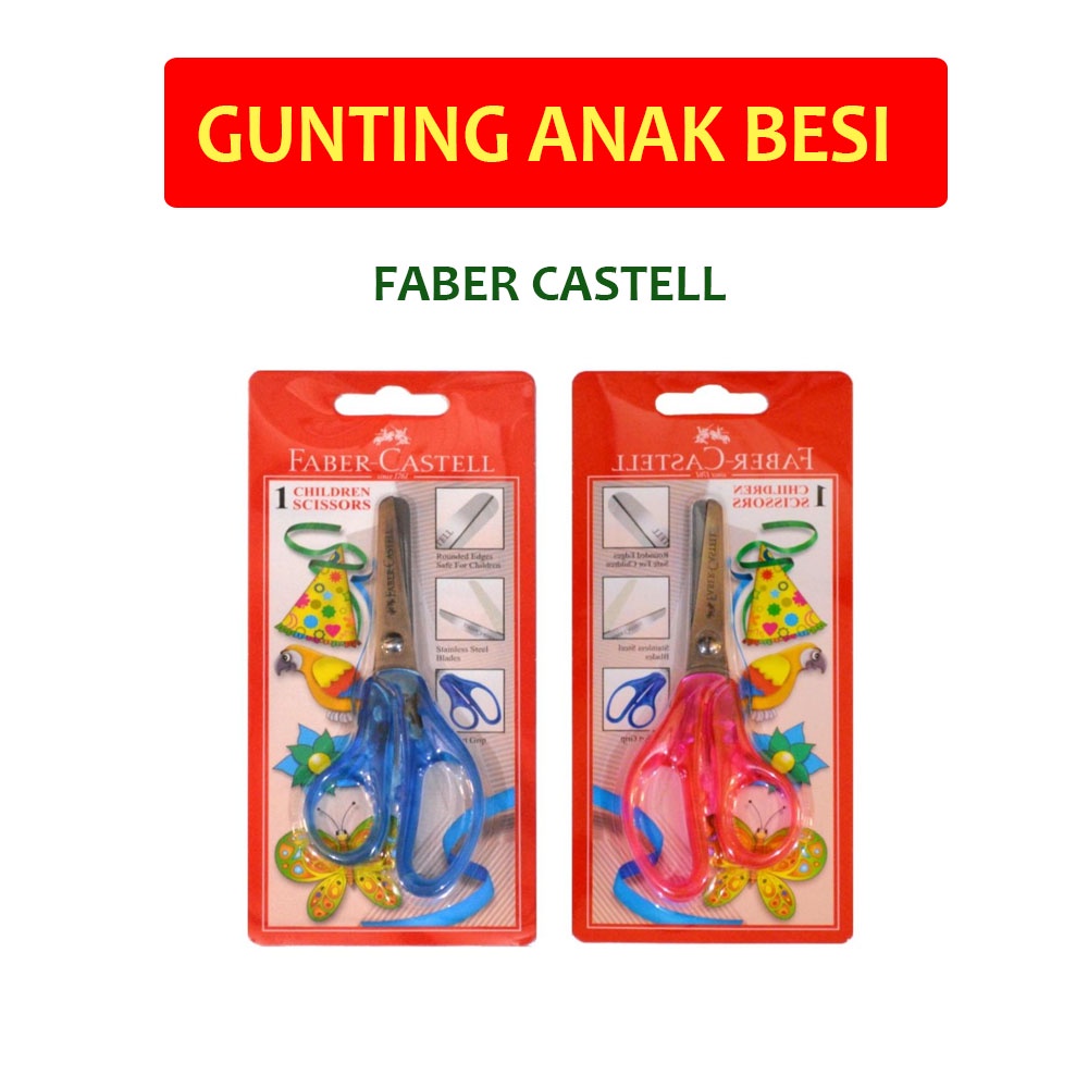 Faber Castell Gunting Anak Stainless Steel  Kid Scissor Gunting Faber Castel Besi Children Scissors