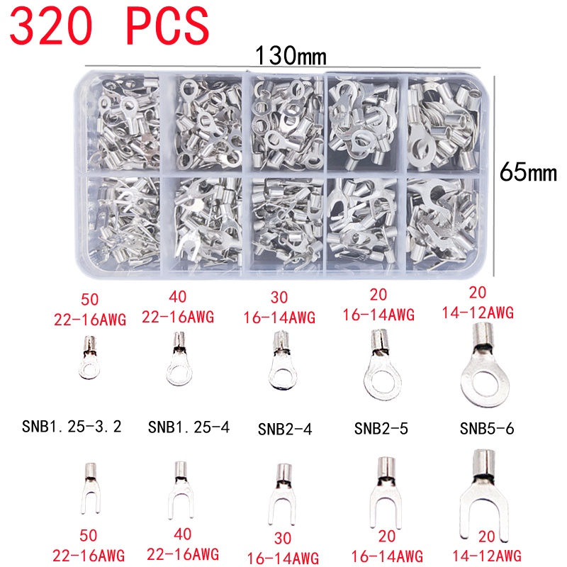 Set 320pcs Tang Crimp Skun Connector Kabel Terminal Multifungsi-SC6-26