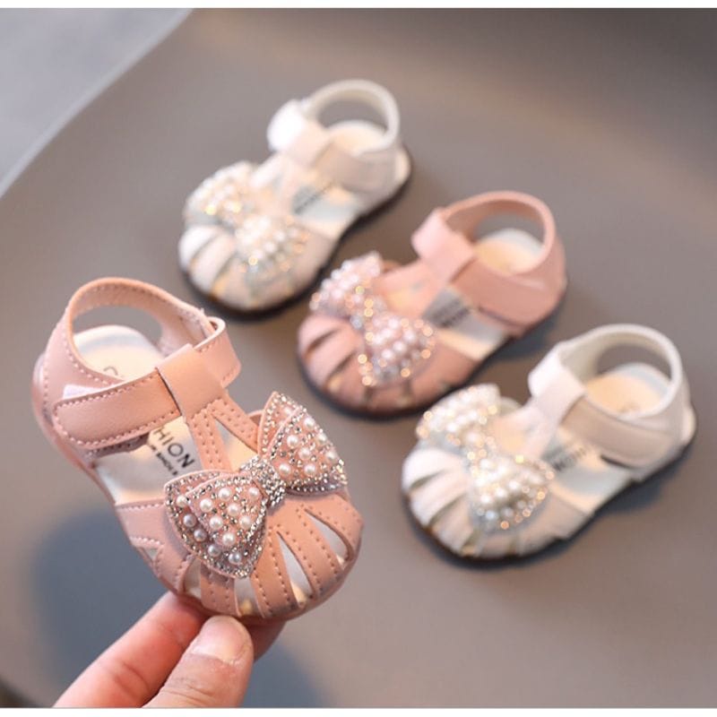 Sepatu Bayi Anak Motif Pita Mutiara/ Sepatu Sandal Anak Premium/ Sepatu Anak Pesta/ Sepatu Anak IMPORT SP8