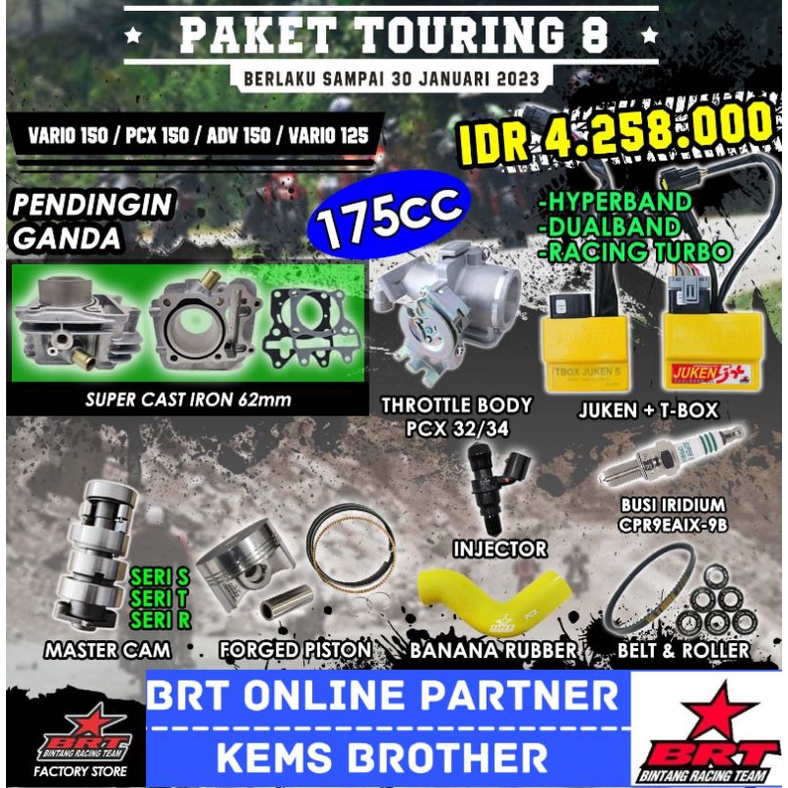 BLOK BRT VARIO 150 PCX 150 ADV 150 CASTING IRON DOUBLE COOLER PISTON 62MM