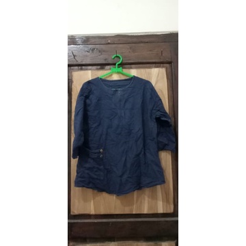 PRELOVED BLOUSE BIRU DONGKER