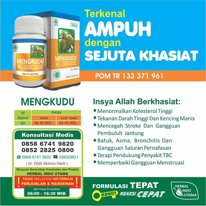

HIU | Herbal Indo Utama | Herbal Mengkudu Kapsul Original