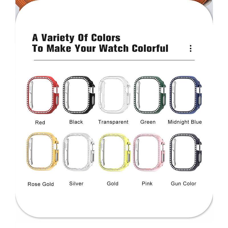 Casing Pelindung Apple Watch Ultra 49mm Shockproof Aksen Berlian Imitasi