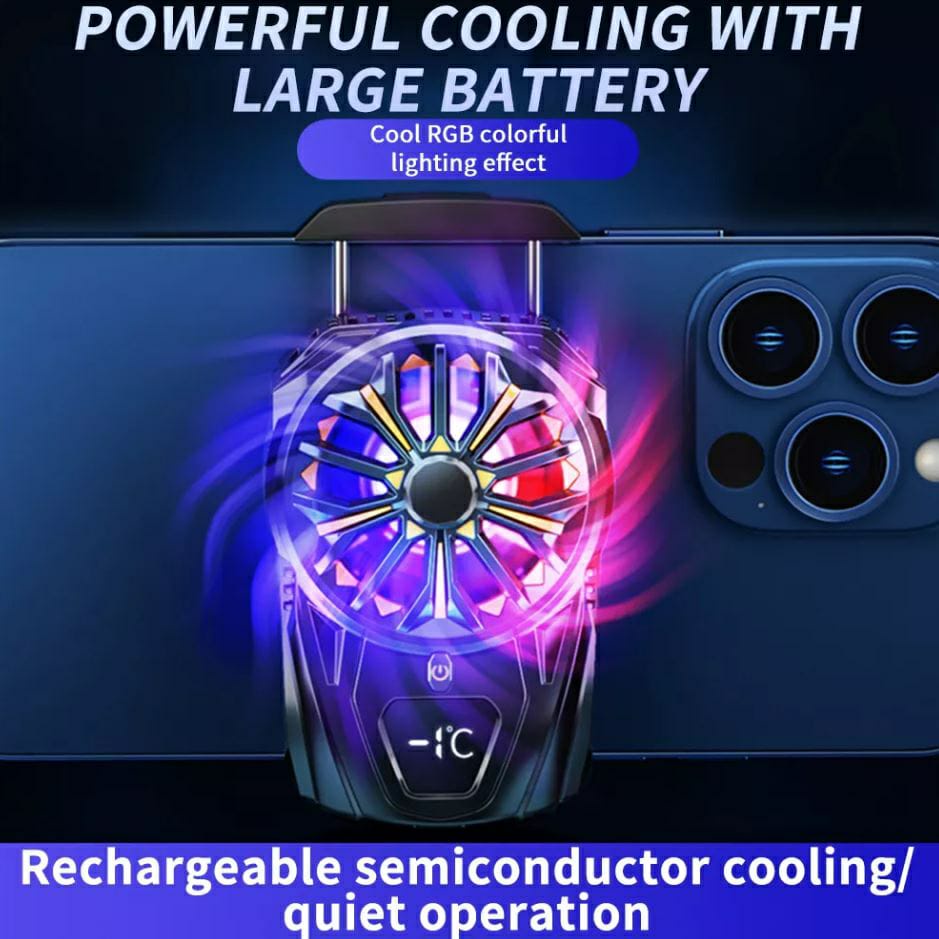 Fancooler Radiator Pendingin Hp Cooler HP Gaming RGB light Dengan Indicator Wireless Tanpa Kabel Semiconductor Tanpa suara