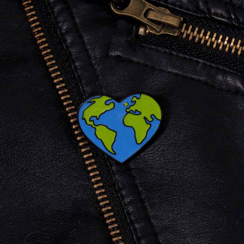 Bros Pin Desain Kartun Love The Earth Untuk Aksesoris Pakaian