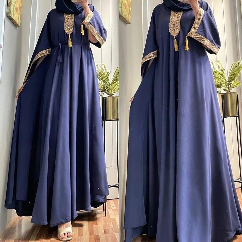 Dress Kondangan Modern Mix Renda Kekinian / Dres Abaya Panjang Fashion Wanita / Baju Abaya Dress Undangan Terbaru / Dress Korean Look Simple / daily dress muslimDress muslim korea / Dress muslim wanita / long dress muslim / drees muslim / zahira Dress