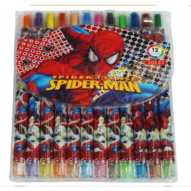 

krayon/crayon putar panjang 12 warna karakter murah