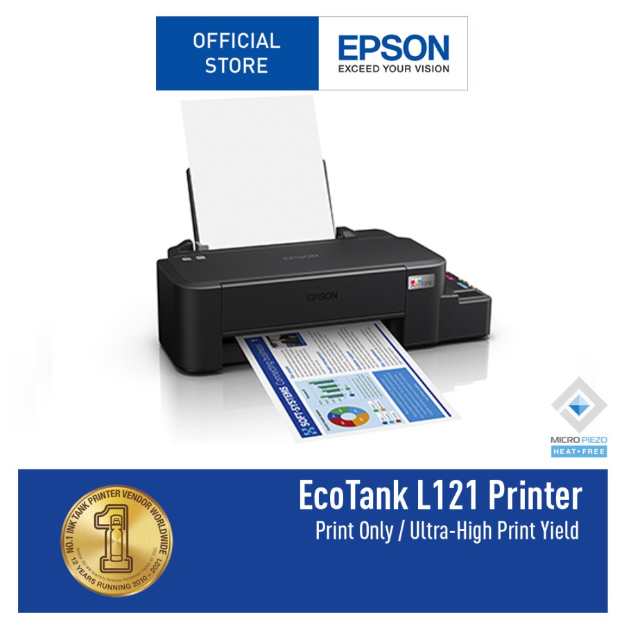 PRINTER EPSON L121 PRINT ONLY INKTANK GARANSI RESMI EPSON INDONESIA 2 TAHUN