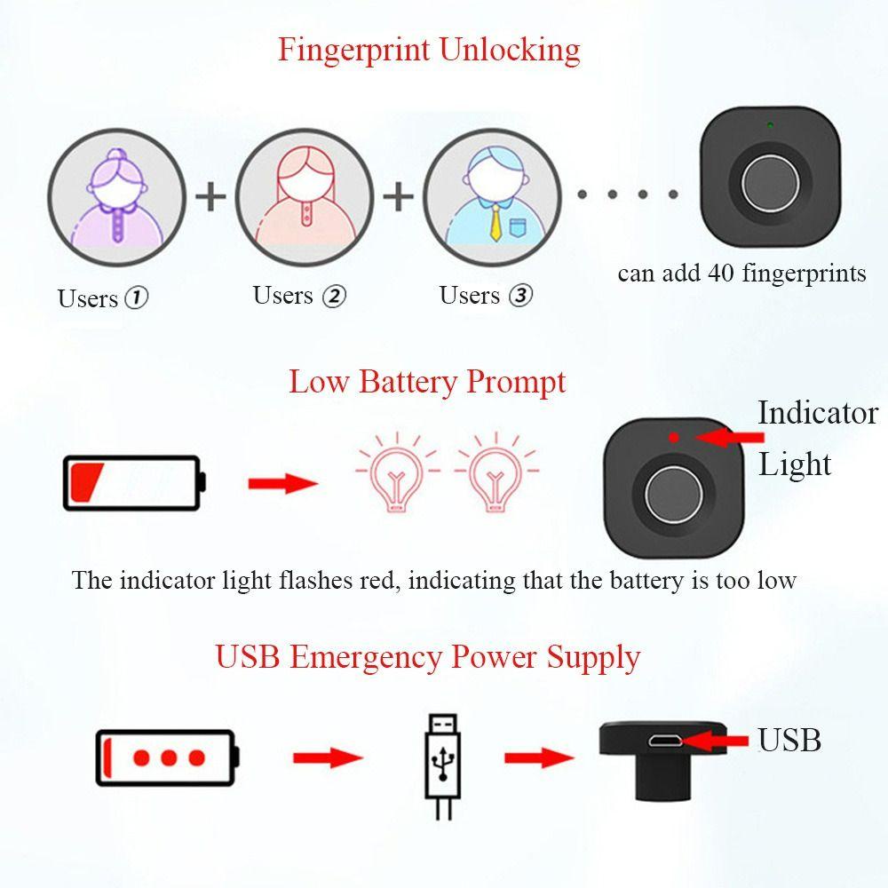 Kunci Sidik Jari Laci Atas Lampu Indikator Perangkat Keras Furniture Cerdas Smart Door Lock