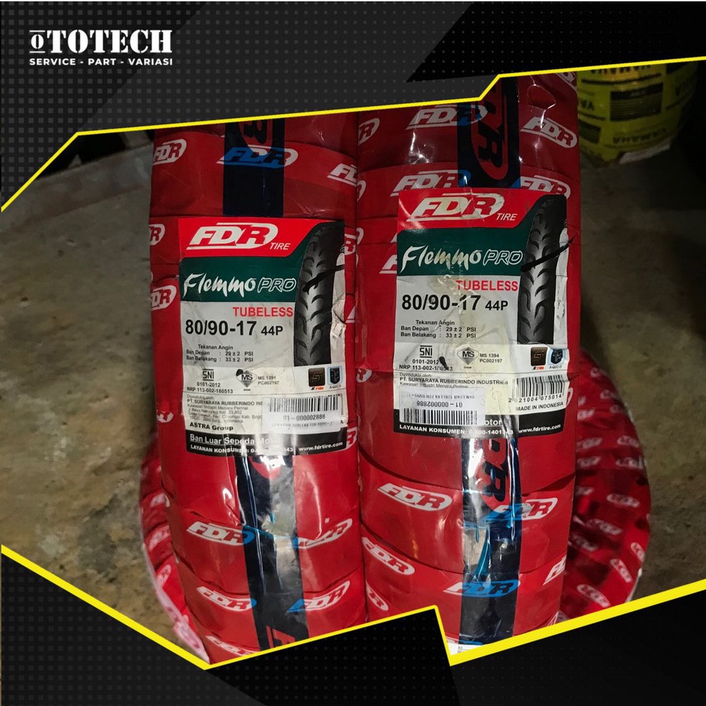 BAN LUAR TUBELESS FDR FLEMMO PRO 80/90-17 90/90-17 ORIGINAL FDR