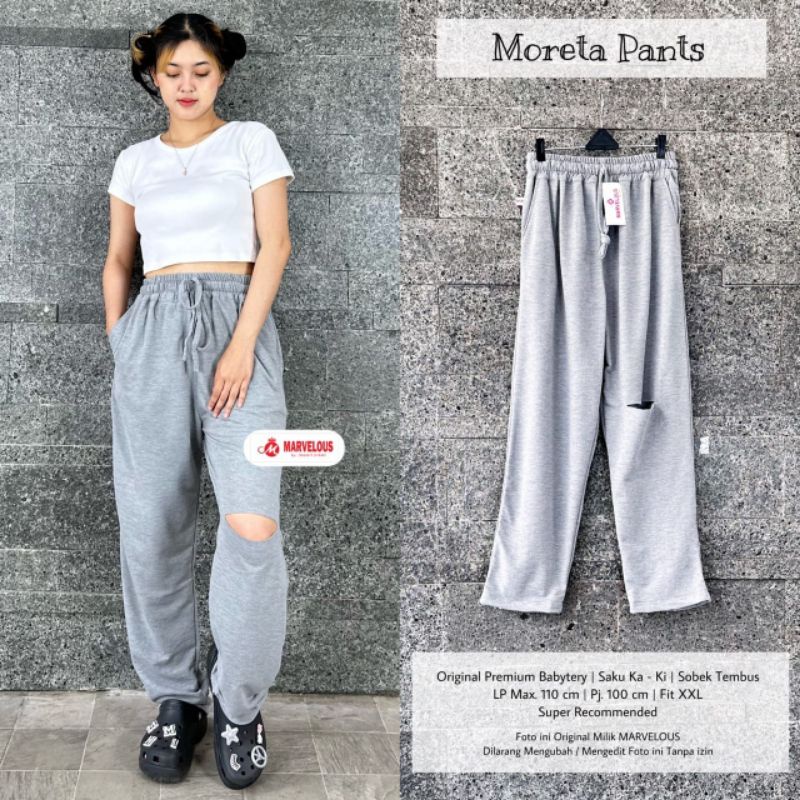 MORETA PANTS BY MARVELOUS / CELANA PANJANG WANITA / Celana muslimah babytery kekinian