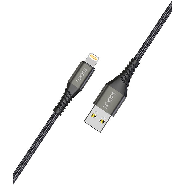 Loops Lightning to USB Nylon Cable - Black