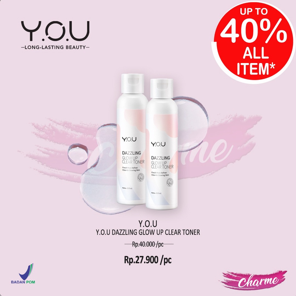 (READY &amp; ORI) Y.O.U YOU Dazzling Glow Up Clear Toner 120ml Skin Care Menyegarkan Kulit BPOM ORIGINAL