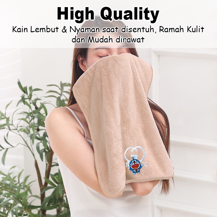 Handuk Karakter Bordir Lembut dan Tebal Dengan 2 Ukuran Super Tebal / 2 Pcs Handuk Karakter Bordir Bayi Besar Microfiber (HSETB-B)