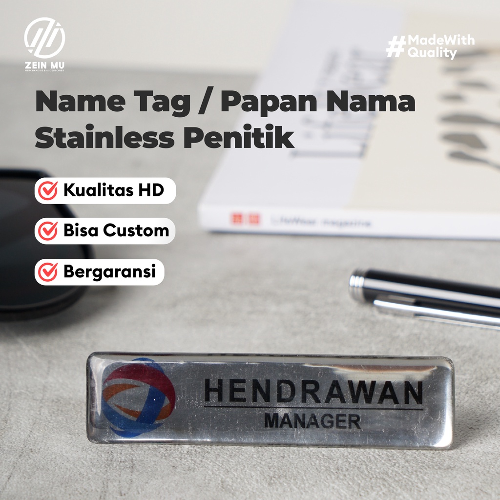

Name Tag / Papan Nama Stainless Penitik
