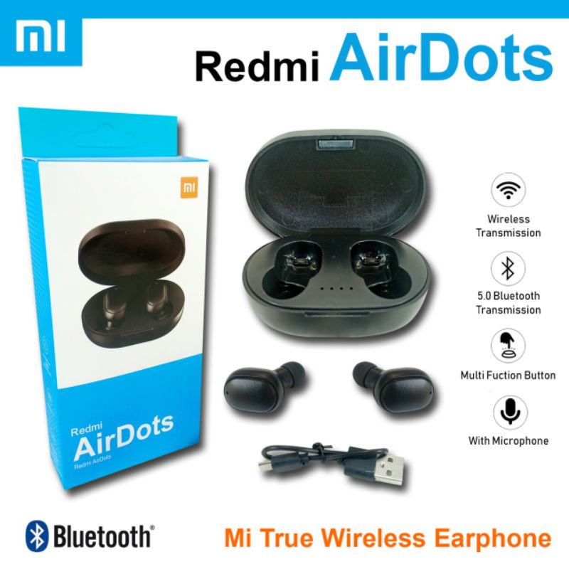 Airdots Xiaomi Redmi Headset Bluetooh Wireless 5.0 Earphone Earbuds