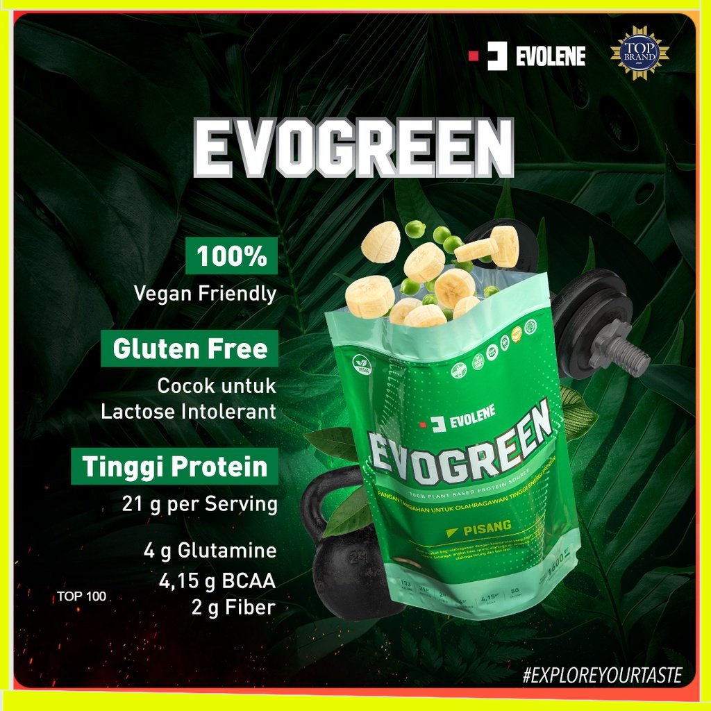 EVOGREEN 50 Sachet Evolene Plant Based Protein Vegan Friendly Rasa Pisang BPOM HALAL EVO GREEN EVOGREN EVOLINE EVOLEN EVOLINE EVOLEN PISANG COKLAT SURABAYA