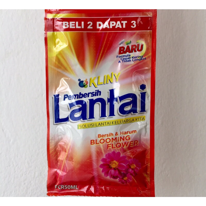 [12 pcs] kliny pembersih lantai sachet blooming flower | ukuran 50 ml | soklin pembersih lantai sachet