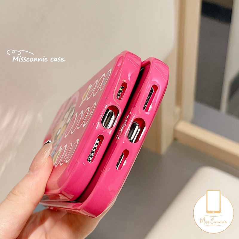 IPHONE Glossy Air Cushion Vintage Case Kompatibel Untuk Iphone7 8plus11 12 13 14 Pro MAX XR X XS MAX Kartun The Power.puff Gadis Kepribadian Retro Bentuk Ponsel Seluler Soft Cover