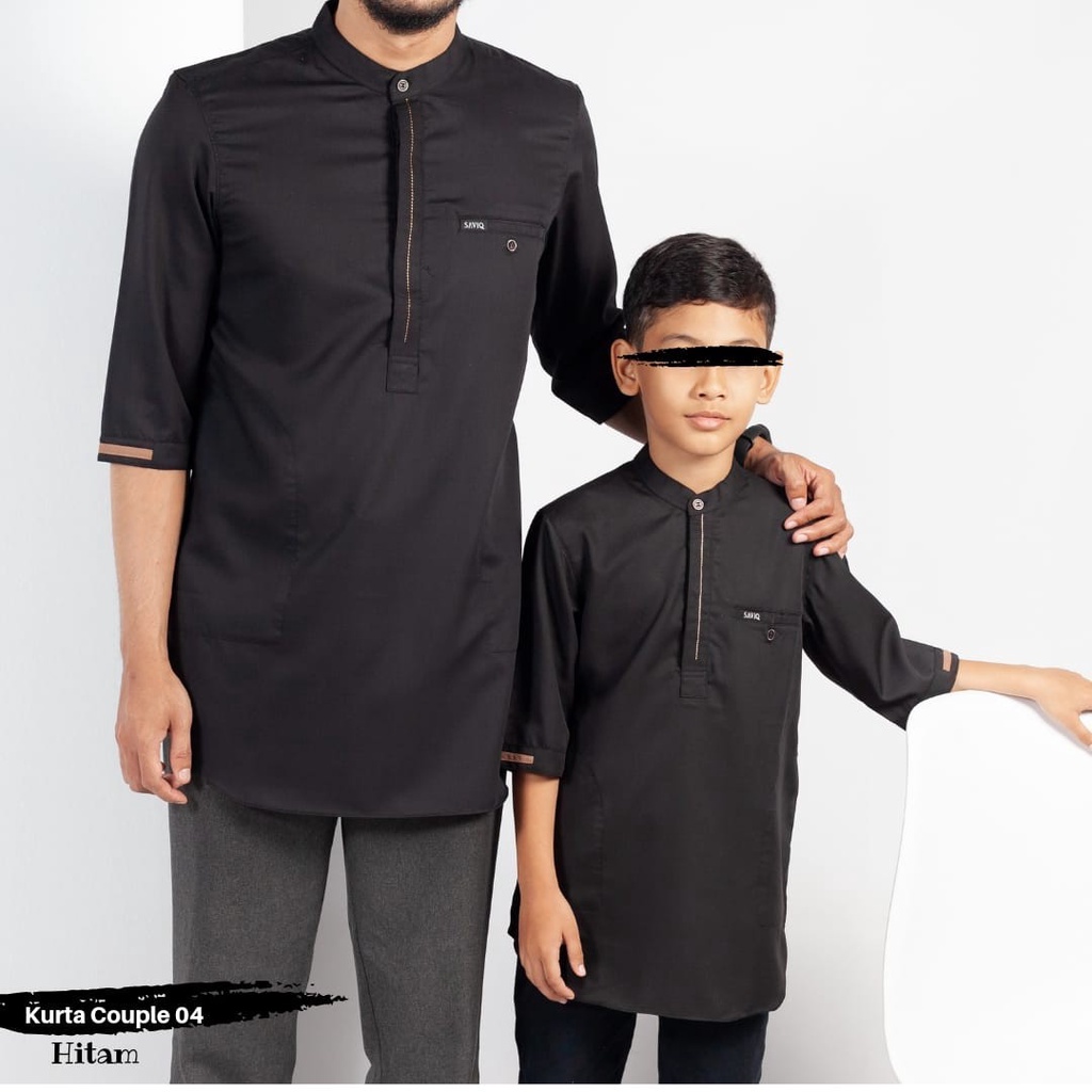 BAJU KOKO KURTA PAKISTAN COUPLE AYAH ANAK WARNA OLIVE NAVY HITAM PUTIH MOCCA UKURAN M L XL XXL