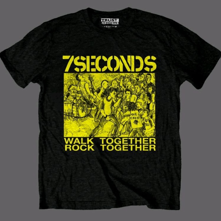 Kaos Tshirt Band Music Hard Core Original Official 7 Second Seven Second Walk Together