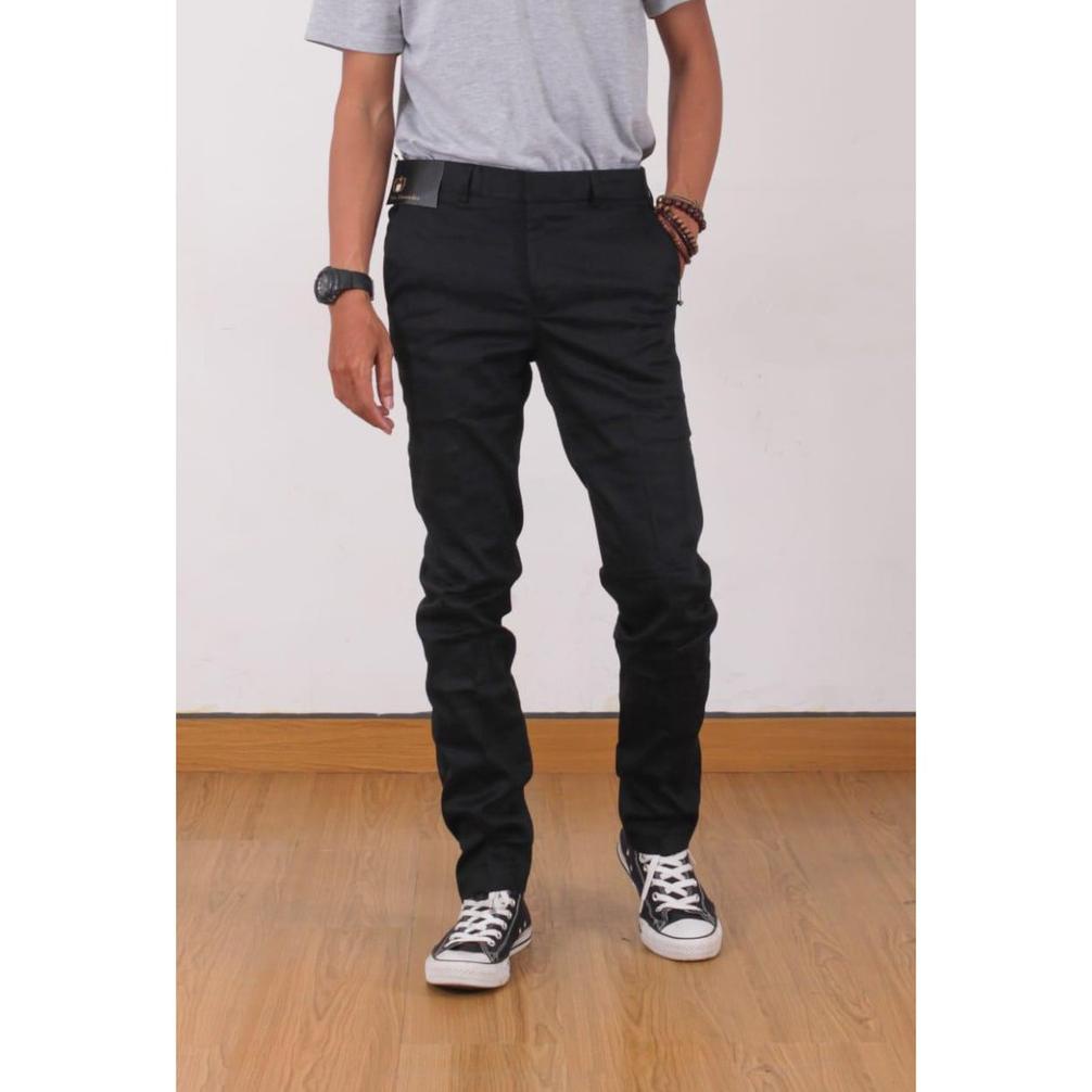 Celana Panjang Pria Chino Modern Chinos Slim Fit Slim Fit Bahan Katun Stretch Merek Polo Alandro
