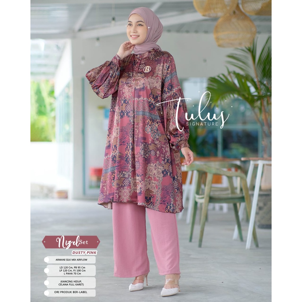 FAVORIT SETELAN ONE SET WANITA JUMBO KEKINIAN KONDANGAN SILK NIZA