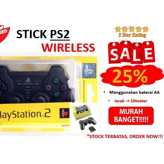 Stik / Stick PS2 Wireless (TANPA Kabel) Ori Pabrik (KW) PALING MURAH