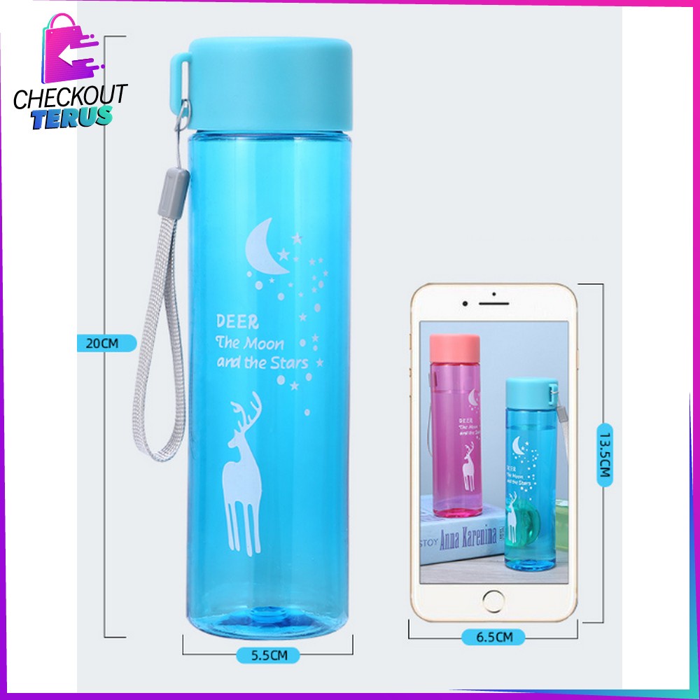 CT C709 Botol Minum Portable 450ML Motif Karater Binatang Rusa Sport Travel Anak Sekolah Tumbler Botol Air Minum