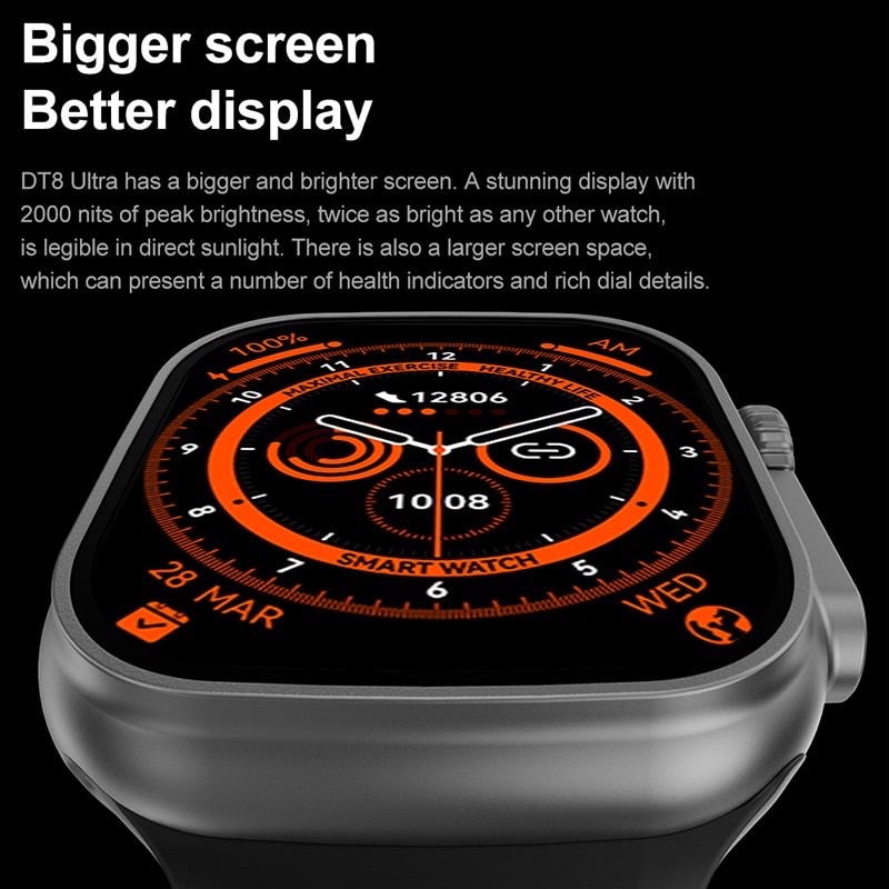 DT8 Ultra Smart Watch Series 8 49mm 2.0 Inci HD Layar Termometer Olahraga Smartwatch Panggilan Bluetooth