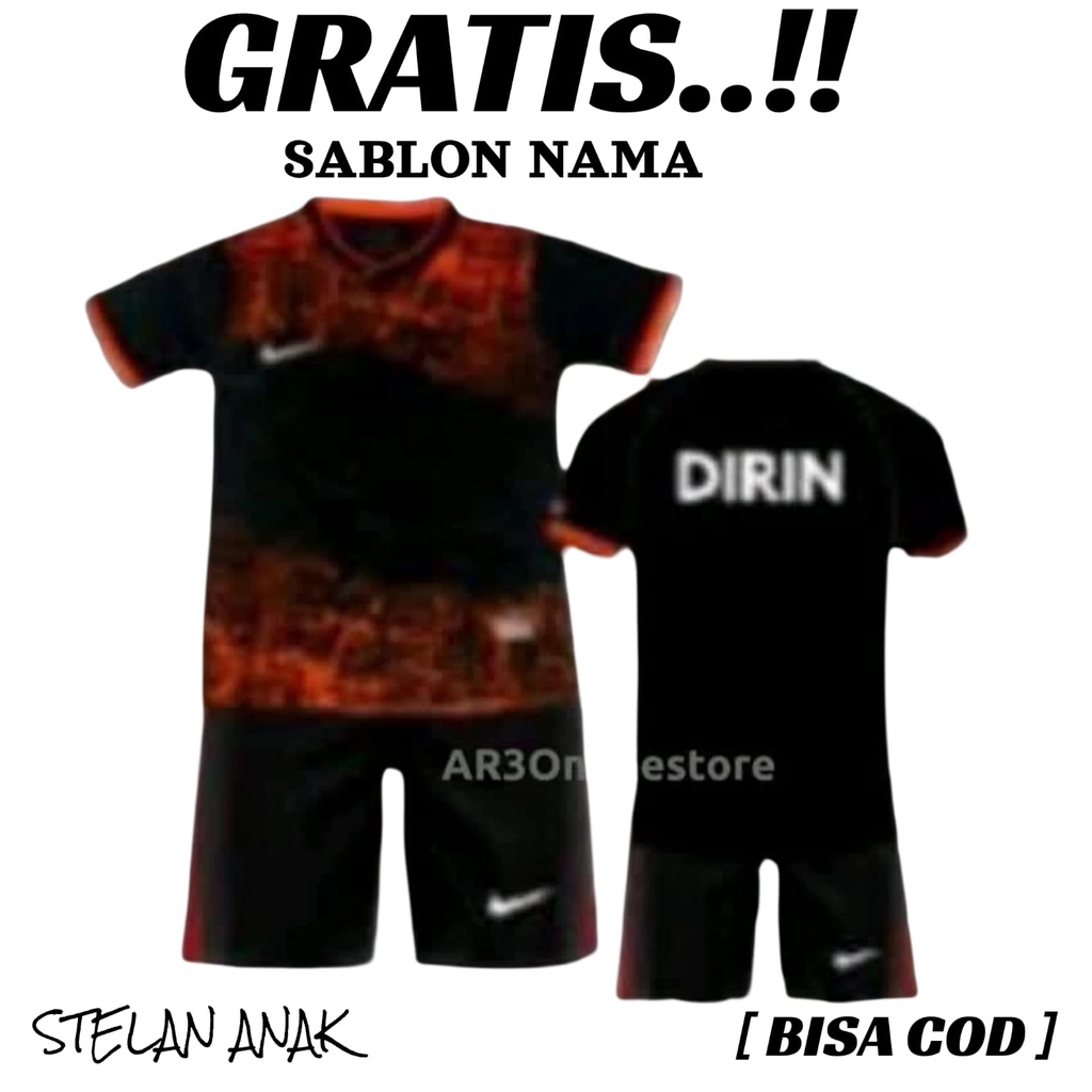 ( FREE SABLON NAMA) Baju olahraga anak laki/perempuan kaos sepak bola futsal badminton bulutangkis tenis meja voli bahan dryfit menyerap keringat cepat kering sport