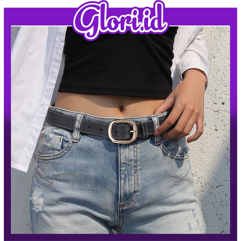 GLORI.ID Gesper Wanita Tali Pinggang Bahan PU Untuk Wanita / Ikat Pinggang Wanita Belt Retro Fashion