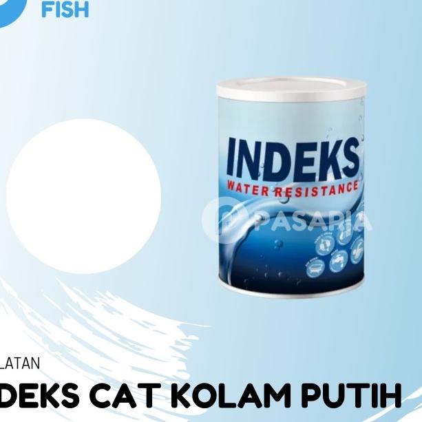 CAT KOLAM Ikan INDEKS 0,8 Liter Pelapis Anti Bocor Air Hitam/Putih - Putih