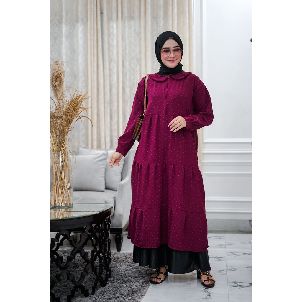 PIK - Tunik Gamia (KERAH BULAT) /Mini Dress Muslim/ Pakaian Wanita/ Tunik Jumbo