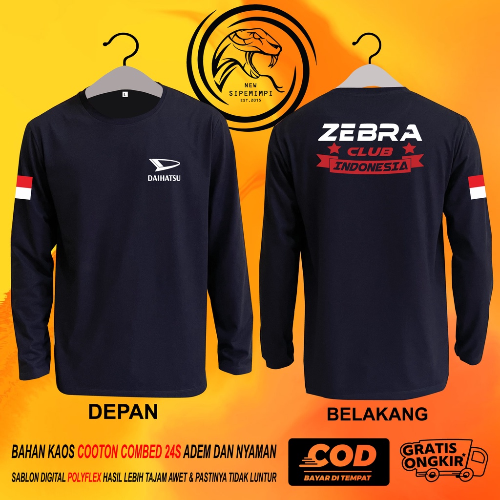 BAJU KAOS MOBIL DAIHATSU ZEBRA CLUB INDONESIA KATUN COMBED 24S PREMIUM