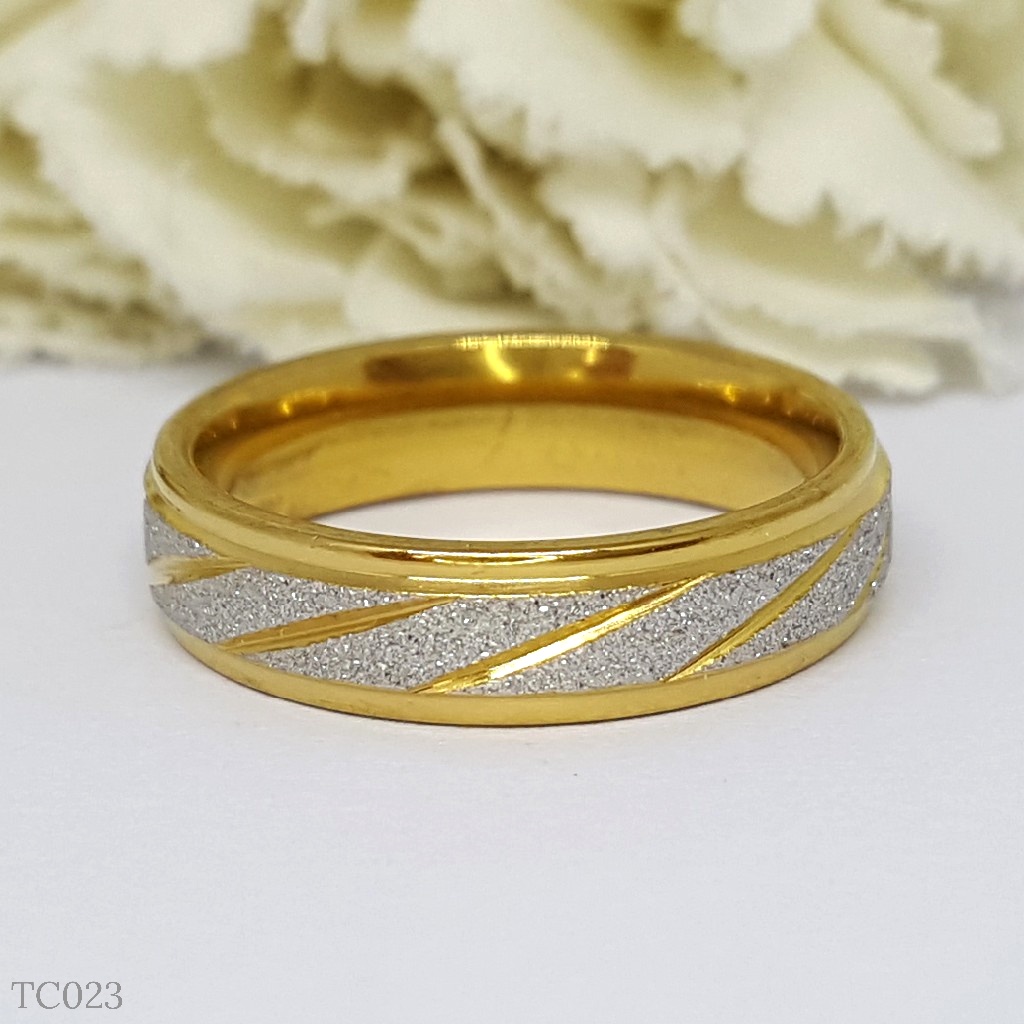 PGX Cincin Titanium Couple Aksesoris Fashion Perhiasan Anti Karat - TC087